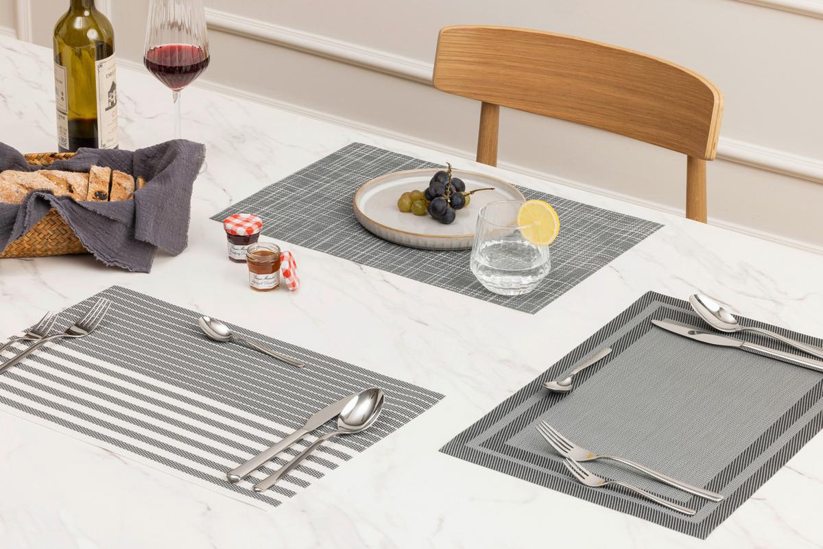 Tischset Ulla - Dunkelgrau/Beige, Basics, Kunststoff (30/45cm) - Ondega