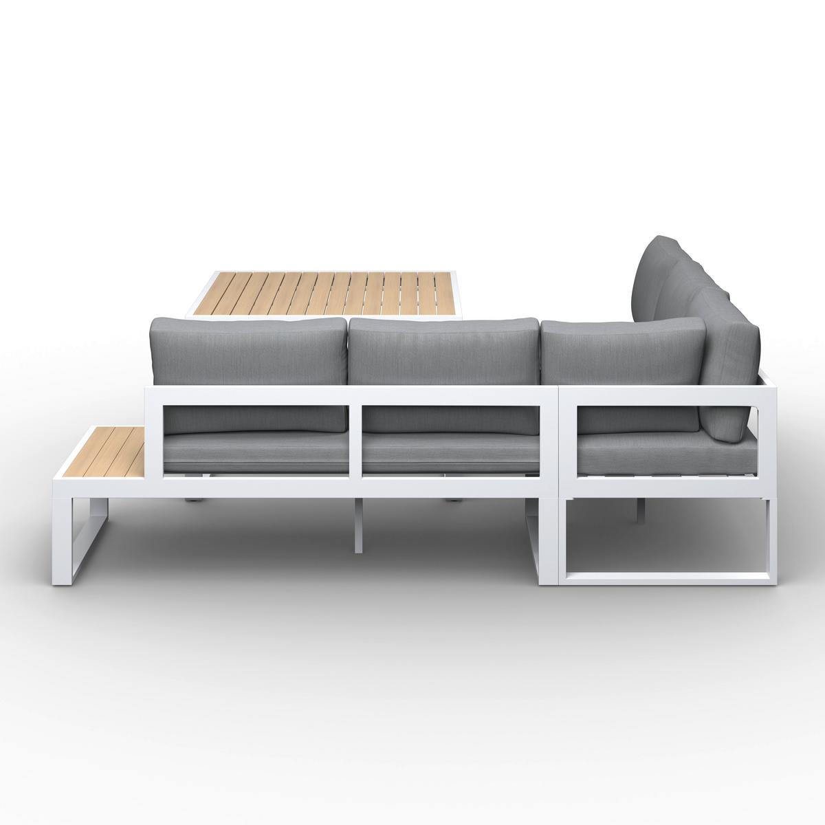 JEDÁLENSKÁ TERASOVÁ SÚPRAVA VENEYA - sivá/prírodná farba, Modern, kov/textil - Bessagi Garden