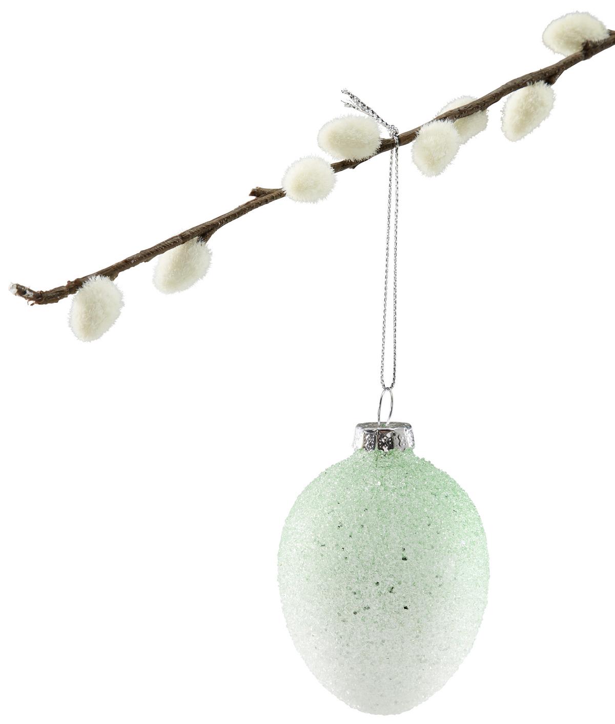 Dekofigur Ei H: 8 cm Glas / Eisen - Pink/Grün, Basics, Glas/Metall (6/8cm) - Luca Bessoni