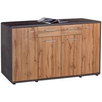Kommode + Türdämpfer B: 174,4 cm Fontana New, Beton/Eiche - Eichefarben/Dunkelgrau, MODERN, Holzwerkstoff (174,4/87,2/40cm)