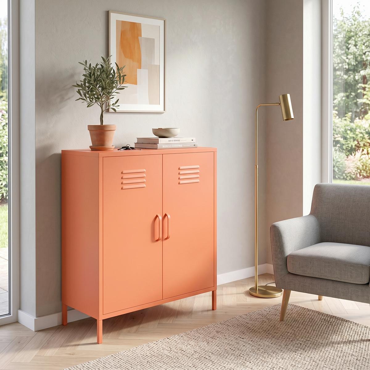 HIGHBOARD Cache Orange B: 80cm - Orange, Design, Metall (80/101/40cm) - MID.YOU