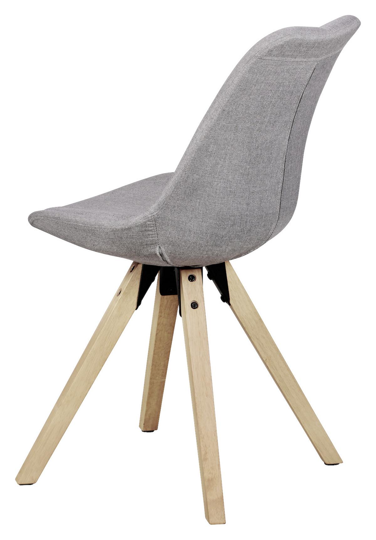 Schalenstuhl Lima Grau Gepolstert 2er-Set - Eichefarben/Grau, Design, Holz/Kunststoff (48/89/42cm) - MID.YOU