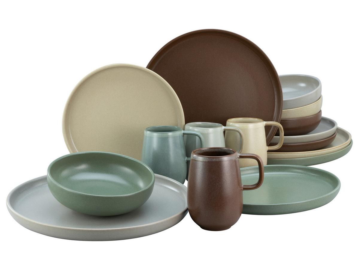 Kombiservice Uno Keramik 4 Personen Geschirr Set - Multicolor, MODERN, Keramik (40,5/37/49,5cm) - Creatable