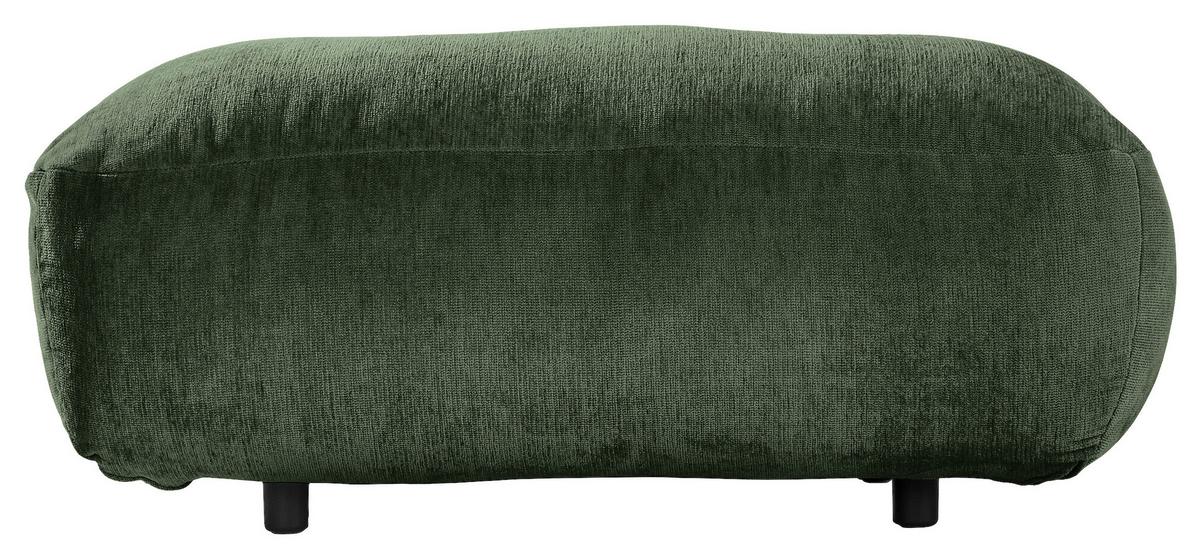 Hocker Fluffy, Dunkelgrün B: 112 Cm - Dunkelgrün/Schwarz, MODERN, Textil (112/46/65cm) - Trendmanufaktur