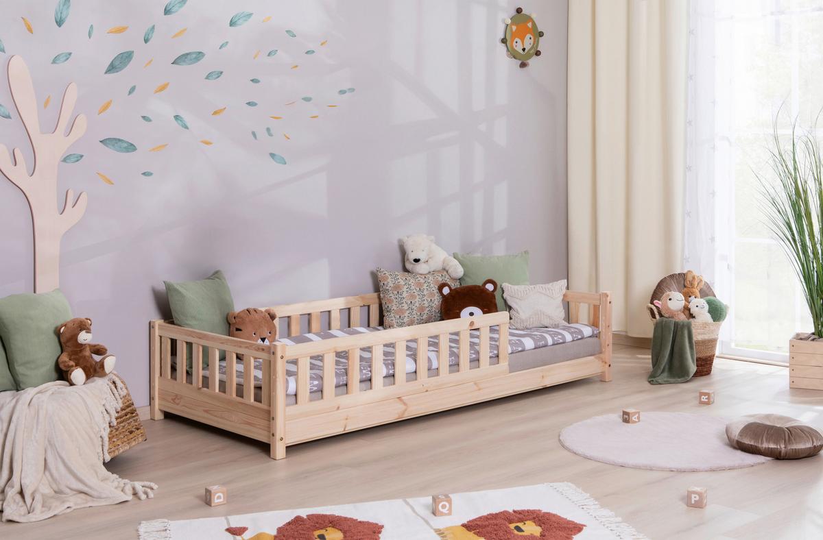 Hausbett Lou Naturfarben B: 90 cm - Naturfarben/Weiß, MODERN, Holz/Textil (90/200cm) - MID.YOU