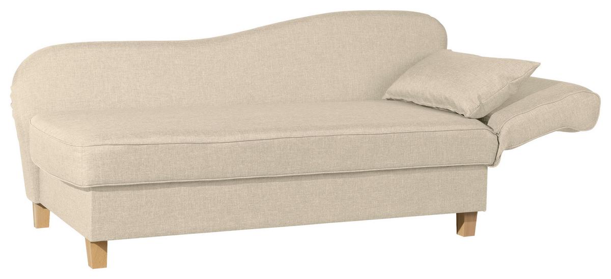 Récamiere Selma in Beige B: 190 cm - Beige/Buchefarben, Design, Textil (190/82/88cm) - Max Winzer