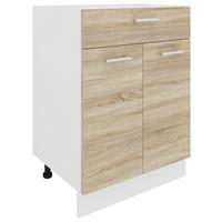 Küchenunterschrank Esilo B: 60 Cm Weiß/eiche Dekor - Weiß/Sonoma Eiche, KONVENTIONELL, Holzwerkstoff (60/82/46cm) - MID.YOU