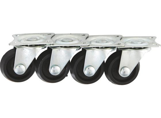 Lenkrollen 4 Stück - Silberfarben/Schwarz, KONVENTIONELL, Kunststoff/Metall (3,2cm) Lenkrollen 4 Stück - Silberfarben/Schwarz, KONVENTIONELL, Kunststoff/Metall (3,2cm)