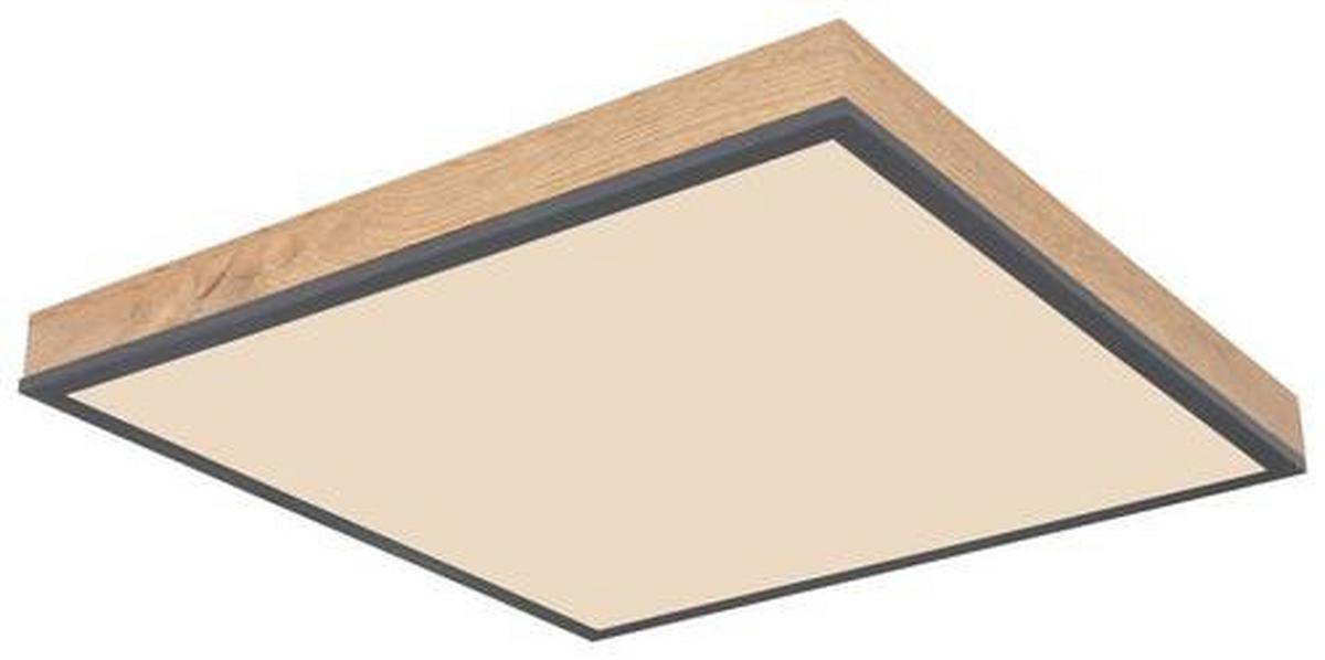 LED-Deckenleuchte Doro L: 45 cm mit Fernbedienung - Opal/Graphitfarben, Basics, Kunststoff/Metall (45/45/7,6cm) - Globo