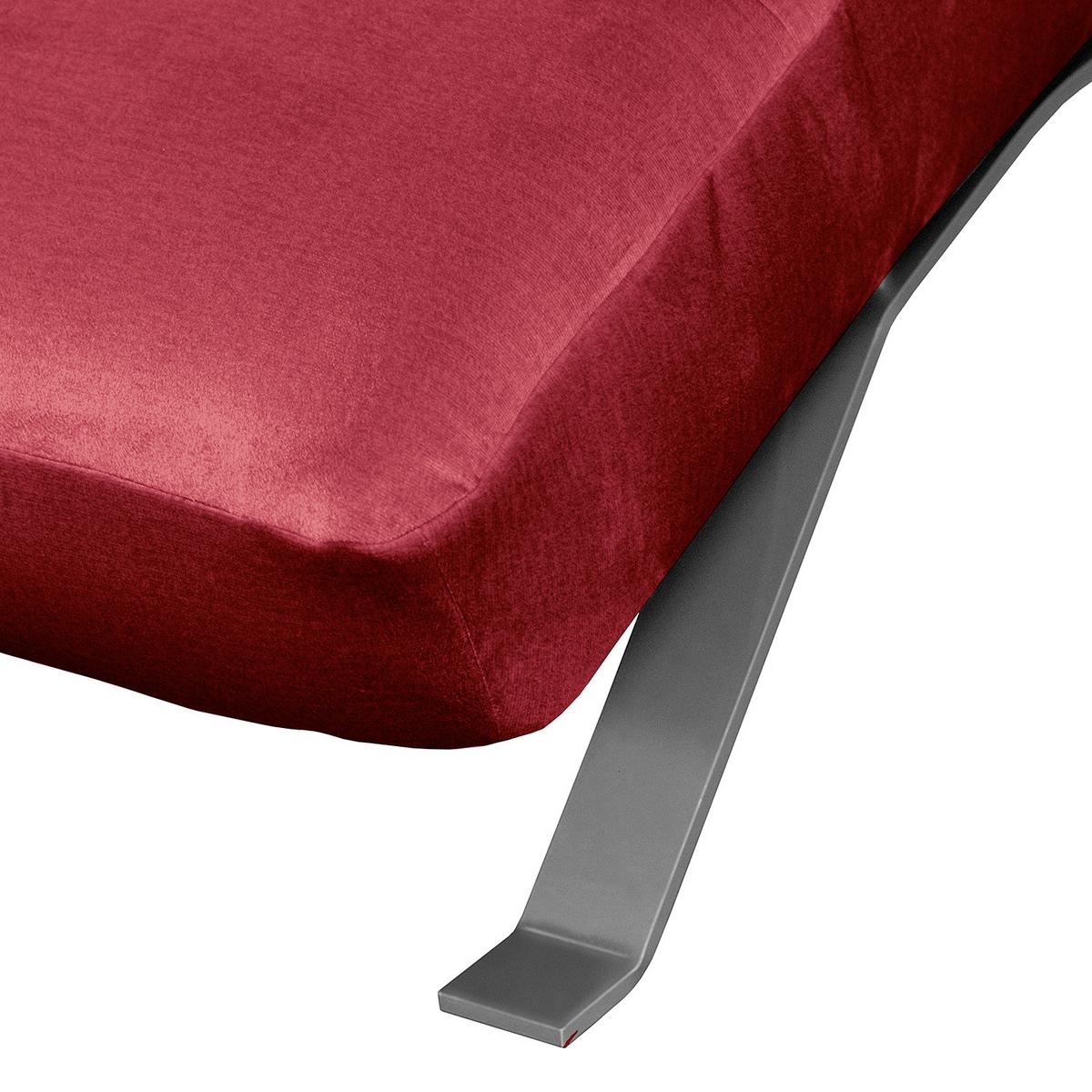 Relaxliege Swing Silver Weinrot B: 65 cm - Silberfarben/Weinrot, Design, Textil (65/65-95/171cm) - Livetastic