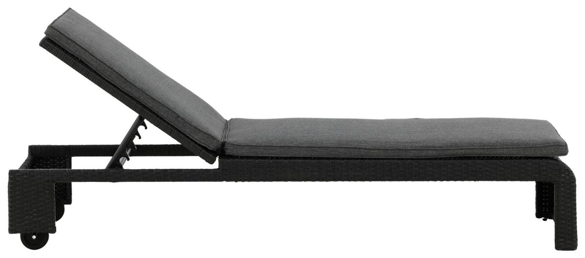 Sonnenliege London Kunststoff verstellbar - Schwarz, KONVENTIONELL, Kunststoff (60/32/196cm) - Gardenson