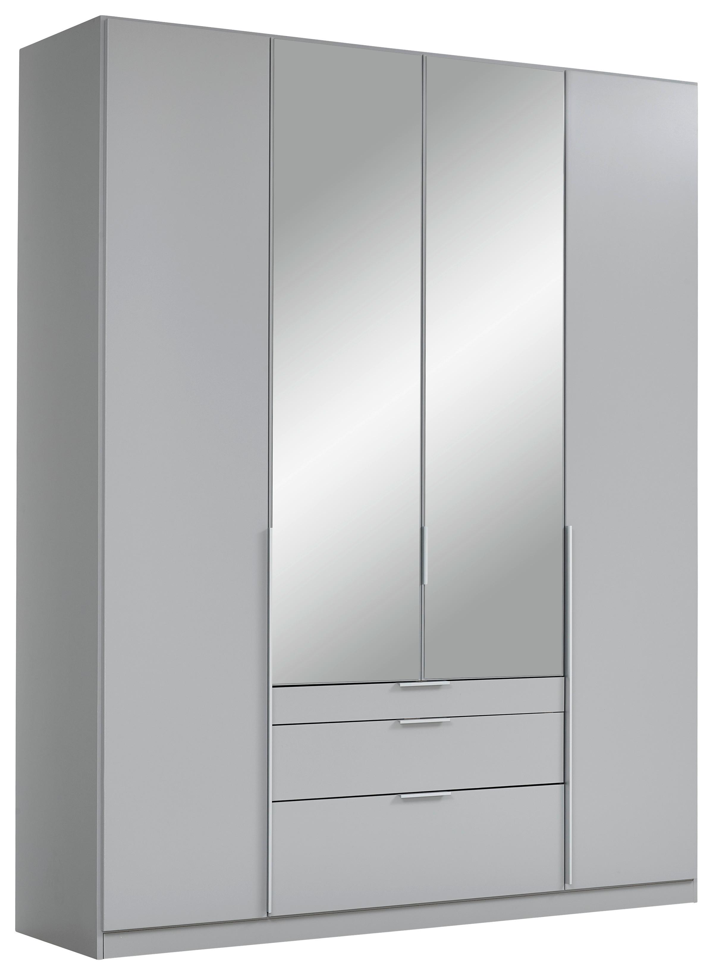 Drehtürenschrank Mit Spiegel B: 181 Cm Alabama Hellgrau - Silberfarben/Hellgrau, MODERN, Holzwerkstoff (181/229/54cm)