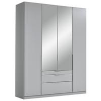 Drehtürenschrank Mit Spiegel B: 181 cm Alabama Hellgrau - Silberfarben/Hellgrau, MODERN, Holzwerkstoff (181/229/54cm)