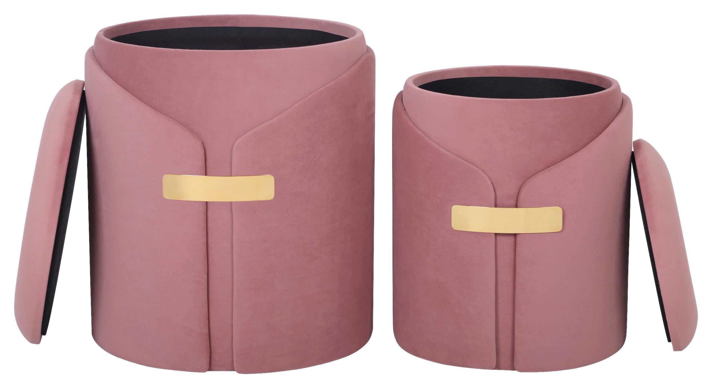 Hockerset Forcet 125 2-teilig Altrosa D: 30,5/37 Cm - Altrosa, Design, Textil (30,5+37cm) - Kayoom