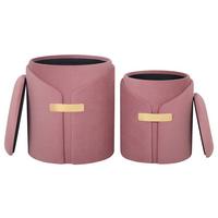 Hockerset Forcet 125 2-teilig Altrosa D: 30,5/37 Cm - Altrosa, Design, Textil (30,5+37cm) - Kayoom