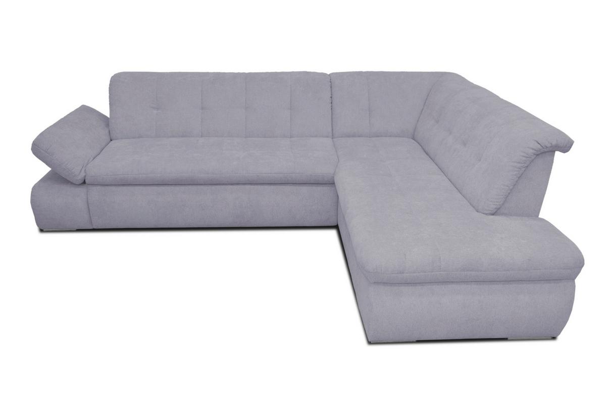 Ecksofa Mit Armteilverstellung Moric Grau Mikrofaser - Chromfarben/Grau, KONVENTIONELL, Textil (273/216cm) - MID.YOU