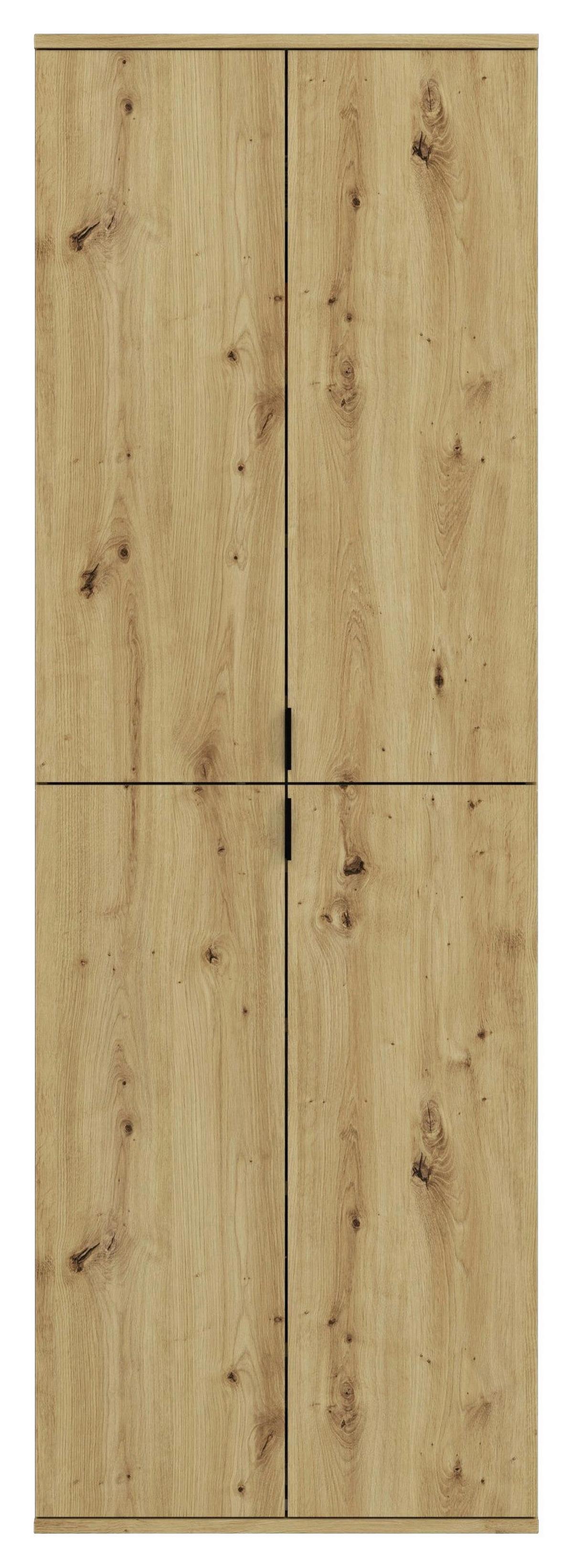 Garderobe Projekt X 4-teilig Eiche Artisan B: 213 Cm - KONVENTIONELL, Glas/Holzwerkstoff (213/193/34cm) - MID.YOU