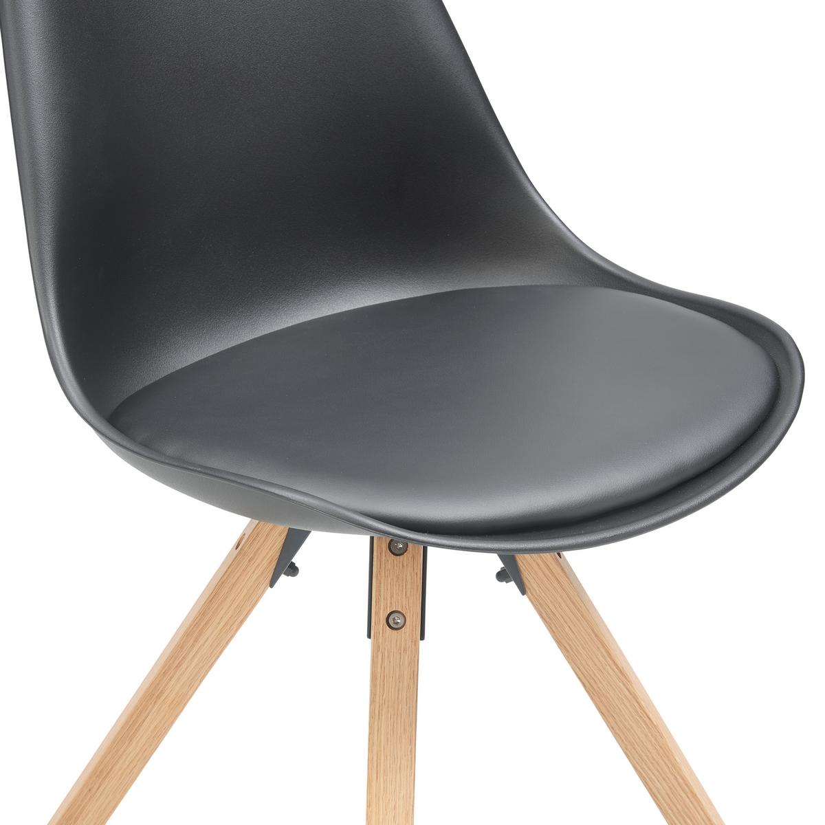 Stuhl Vilnius - Schwarz/Naturfarben, LIFESTYLE, Holz/Kunststoff (48,5/84/55cm) - MID.YOU