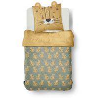 POSTEĽNÁ BIELIZEŇ TIGER - zelená/svetložltá, textil (140/200cm)