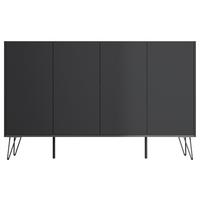 Sideboard Posseik Industrial Graphitfarben B: 155 Cm - Schwarz/Graphitfarben, Design, Holzwerkstoff (155/93,6/42cm) - P & B