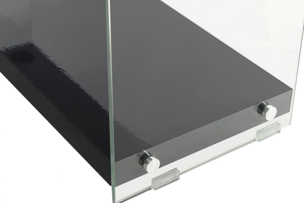 Regal Elementary B: 83 Cm Schwarz/glas Transparent - Schwarz, MODERN, Glas/Holzwerkstoff (83/113/29.5cm) - Kayoom