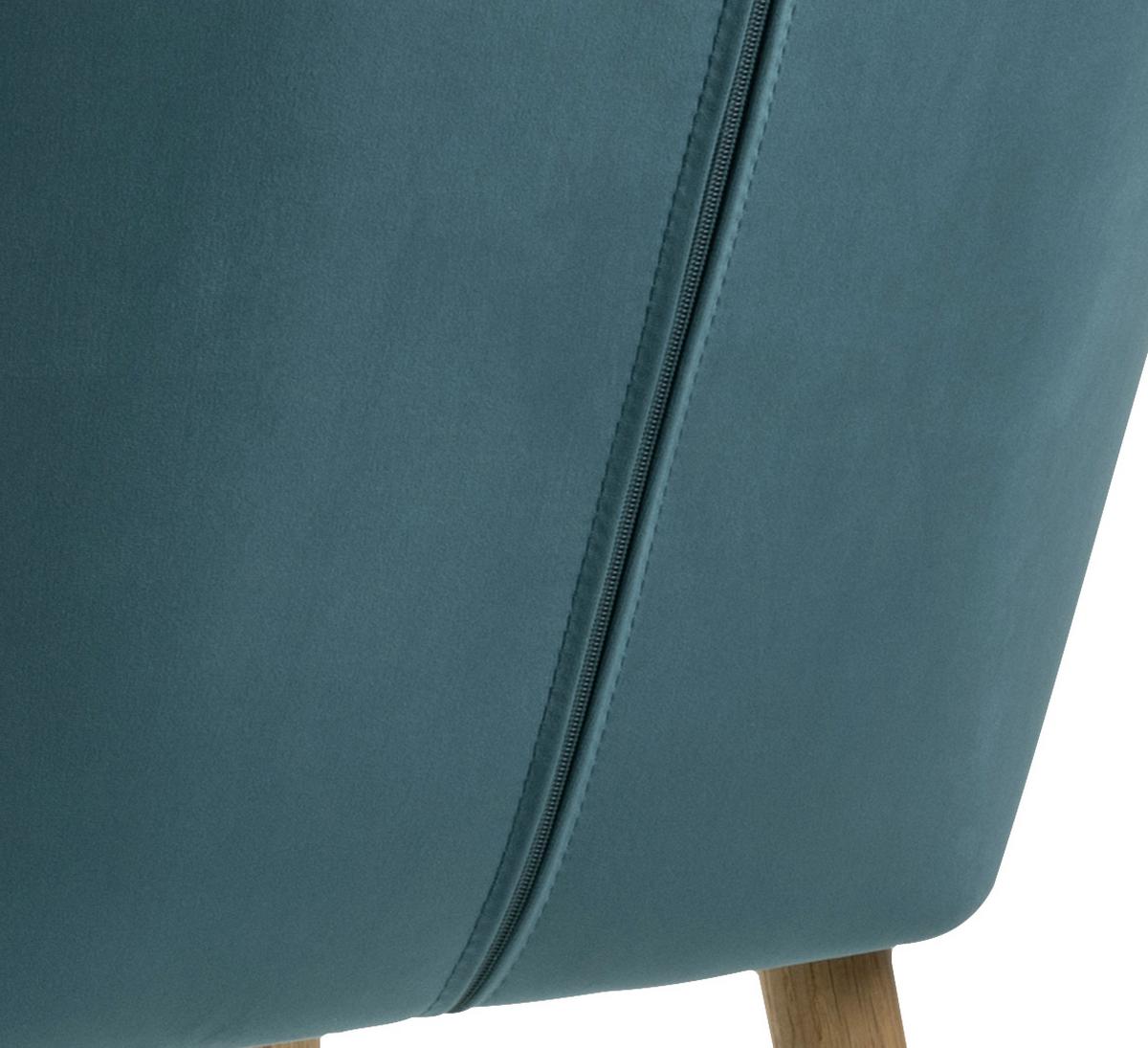 Židle s područkami EMILIA smaragdově zelená - smaragdově zelená, Design, dřevo/textil (57/83/59cm) - Carryhome