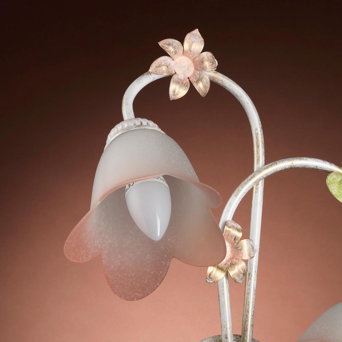 Wandleuchte 4217/ap2 - Weiß, Natur, Glas/Metall (30/25/40cm)