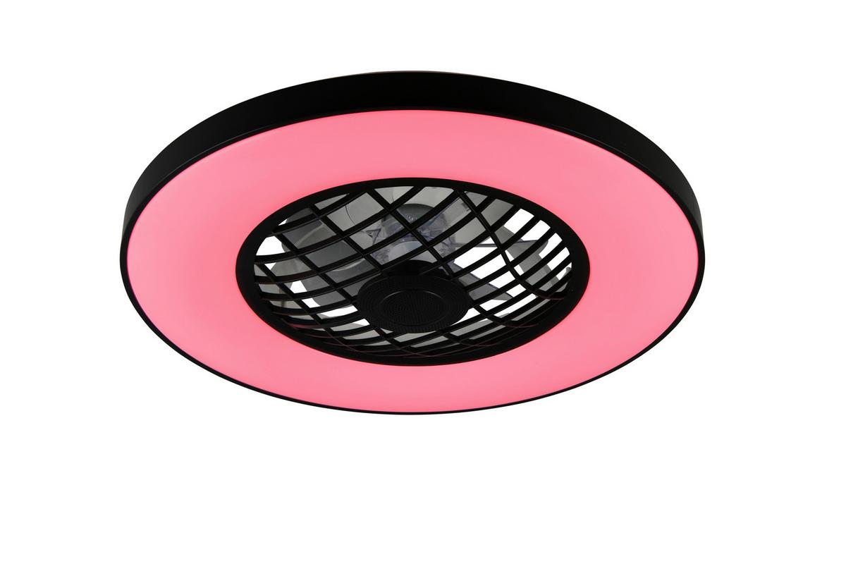 Deckenventilator Schwarz Transparent D: 59 cm - Transparent/Schwarz, LIFESTYLE, Kunststoff (59,0/16,5cm)