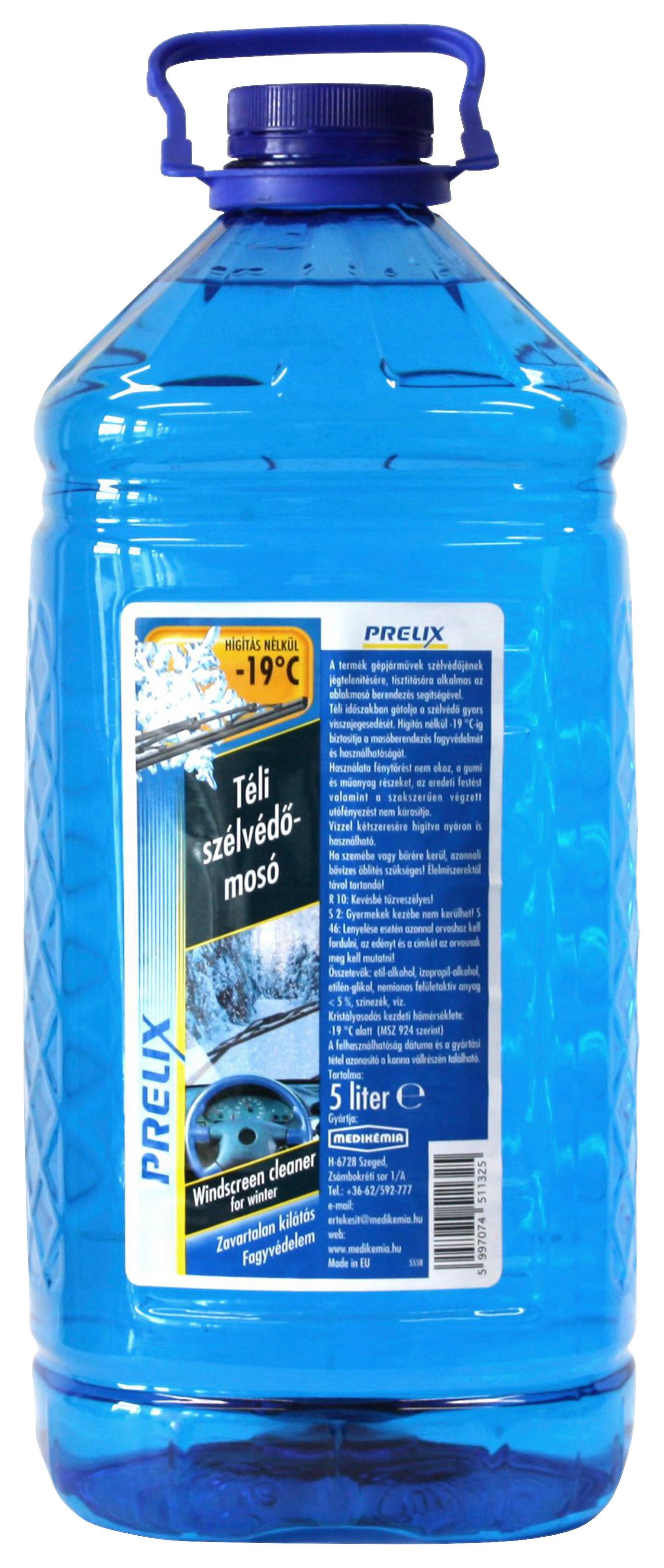 Szélvédő-/ablaktisztító Prelix Téli Szélvédőmosó - kék, Basics (5000ml)