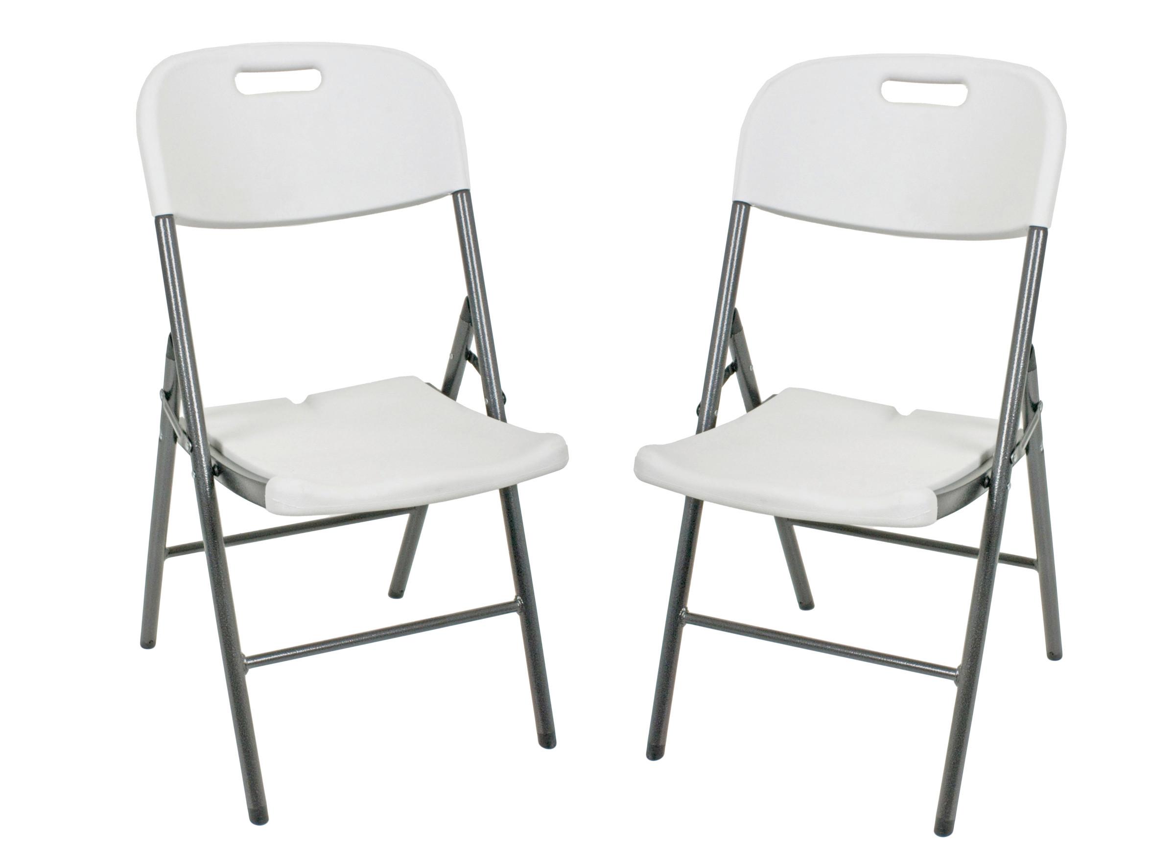 Gartenklappstuhl Mufaro - Anthrazit/Weiß, Basics, Kunststoff/Metall (46/87/54cm) - Gardenson