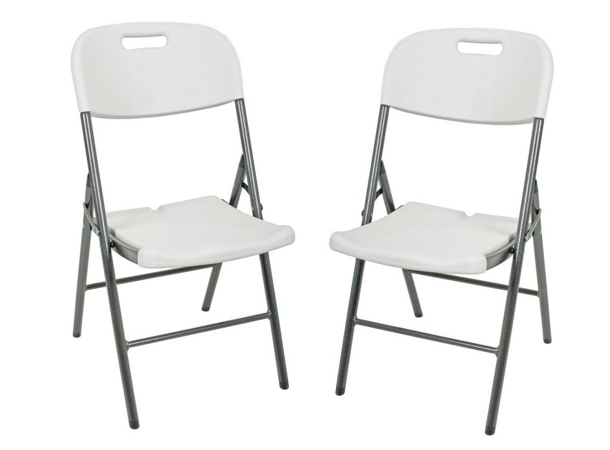 Gartenklappstuhl Mufaro - Anthrazit/Weiß, Basics, Kunststoff/Metall (46/87/54cm) - Gardenson