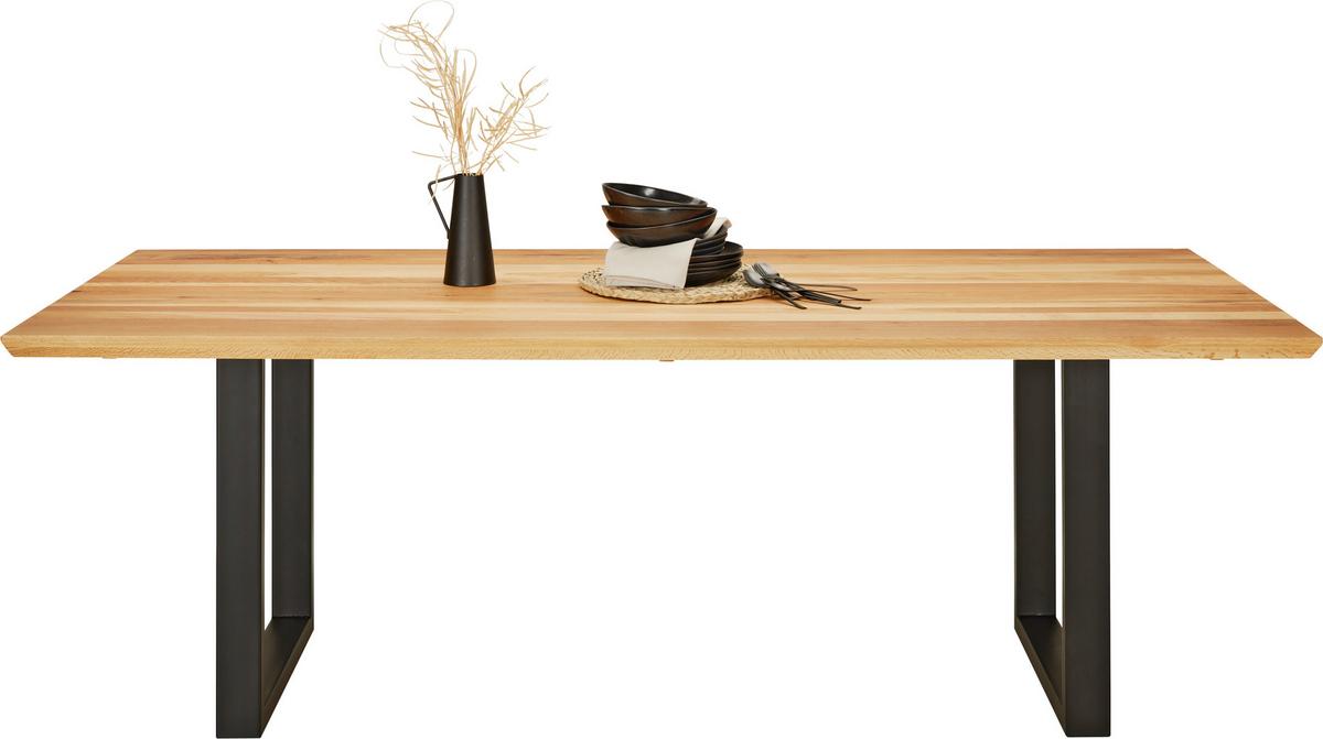 JÍDELNÍ STŮL PALAIS - černá/barvy dubu, Moderní, kov/dřevo (160/90/77cm) - Premium Living