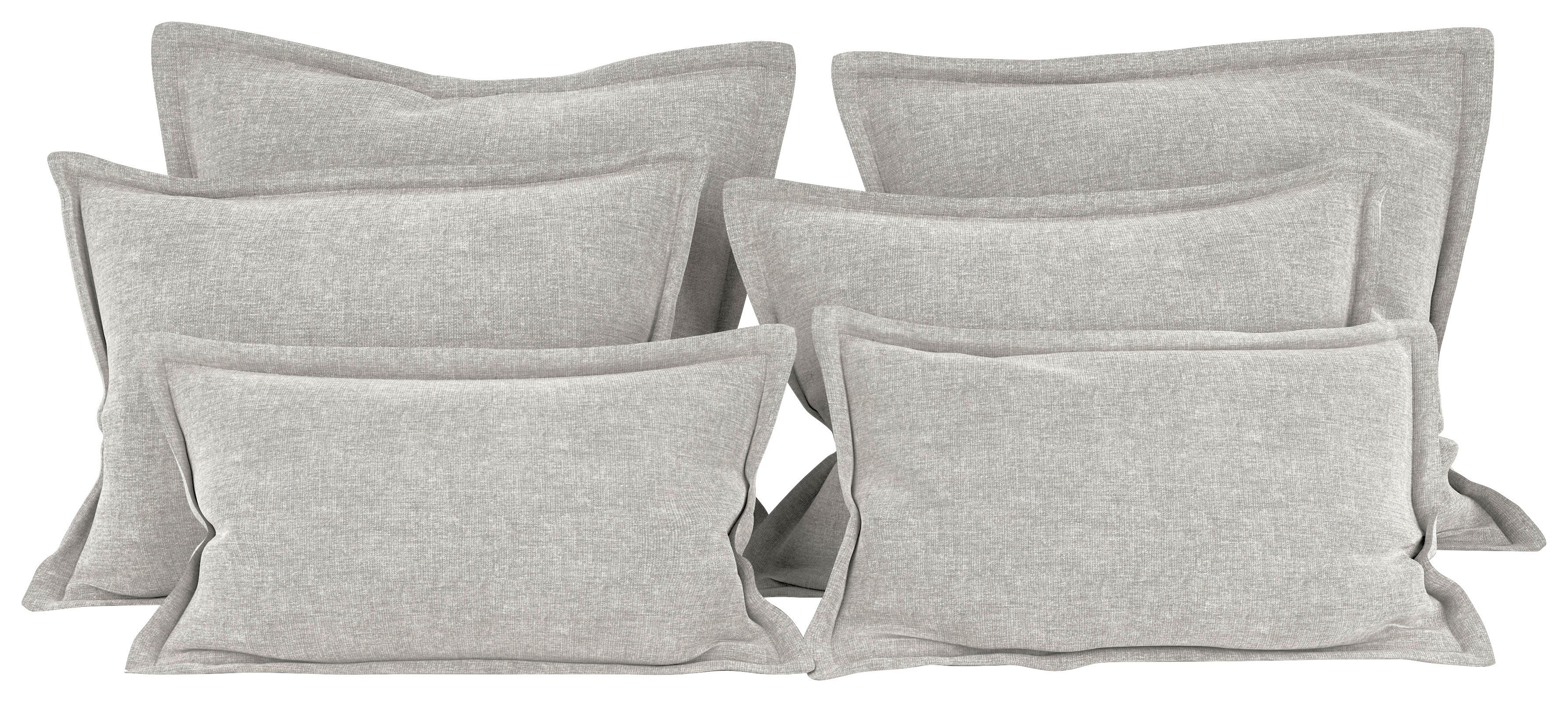 Zierkissenset Chenille Hellgrau 6-teilig