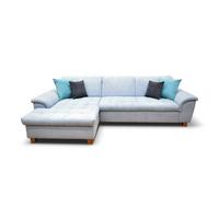 Ecksofa Franzi Pastellblau Mikrofaser - Pastellblau/Eichefarben, KONVENTIONELL, Textil (162/279cm) - MID.YOU