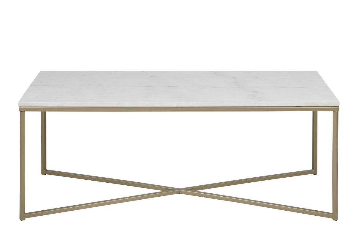 Konferenčný stolík ALISMA mramor - zlatá/mosadzná, Design, kov/kameň (120/46/60cm)
