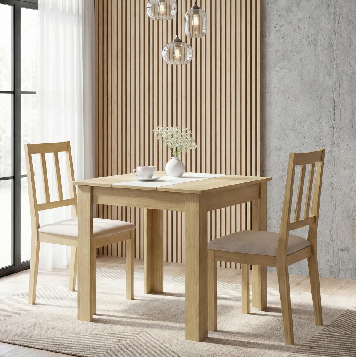 Esstisch Disalo Weiß/Honigeiche L: 80cm - Honigeiche/Weiß, MODERN, Holzwerkstoff (80/80/75cm) - MID.YOU
