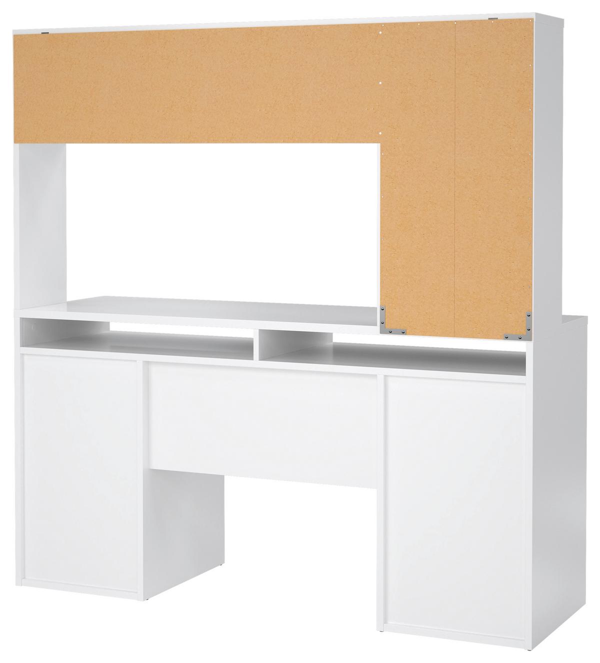 Schreibtisch mit Stauraum B 48,2cm H 156,2cm Weiß - Weiß Hochglanz, MODERN, Holzwerkstoff (149/48,2/156,2cm) - P & B