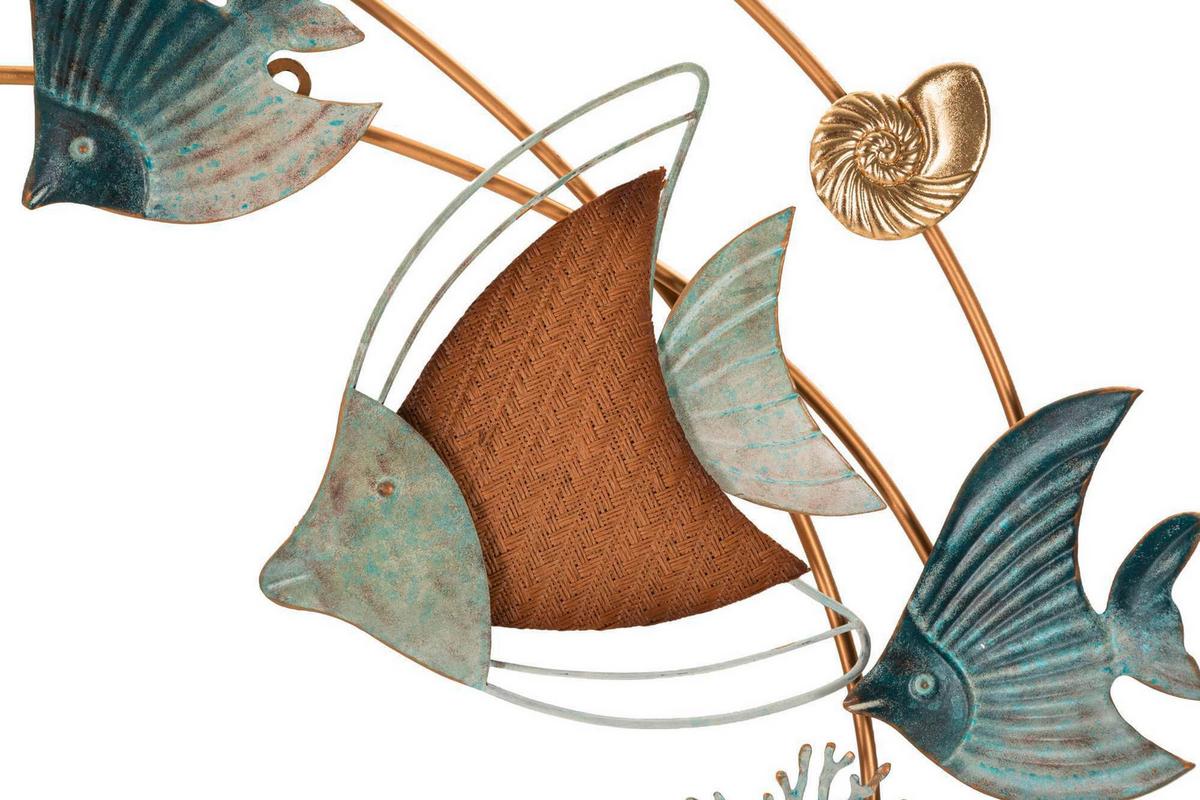 Wanddeko Dory Goldfarben, Grautöne B: 61 cm - Goldfarben/Grau, Basics, Holzwerkstoff/Metall (61/86/5cm)