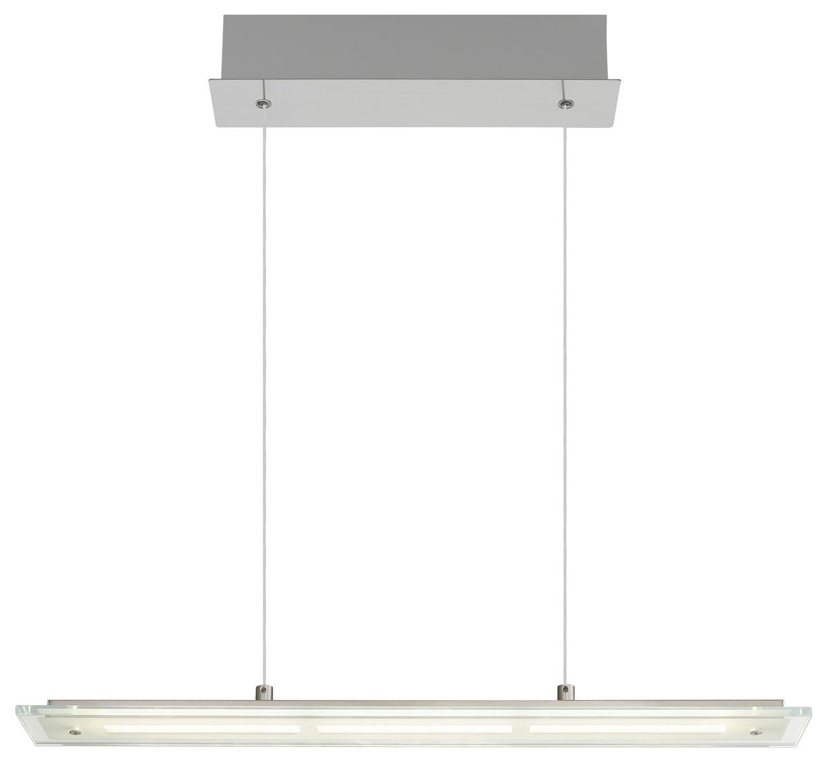 LED-HÄNGELEUCHTE Memory-Funktion - Klar/Nickelfarben, Design, Glas/Metall (64/9/150cm) - Globo