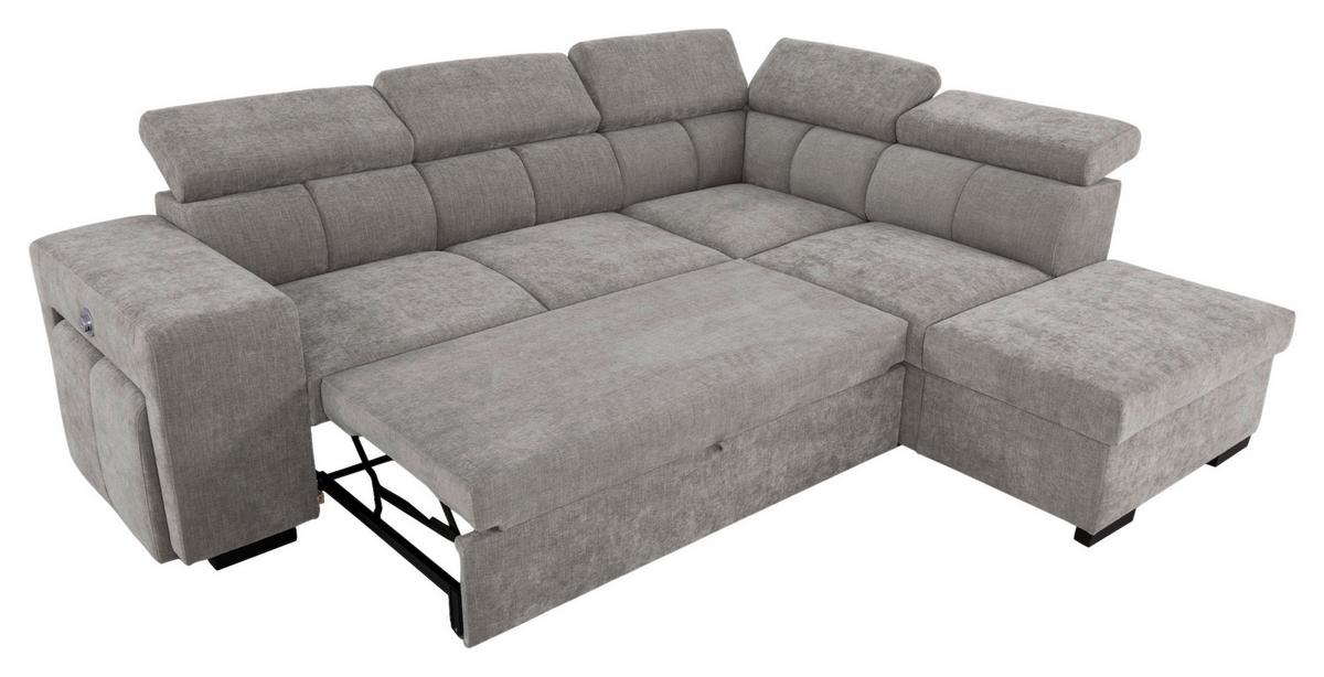 Ecksofa Sirius L grau, 267x218cm - Eichefarben/Grau, KONVENTIONELL, Holz/Holzwerkstoff (267/218cm)