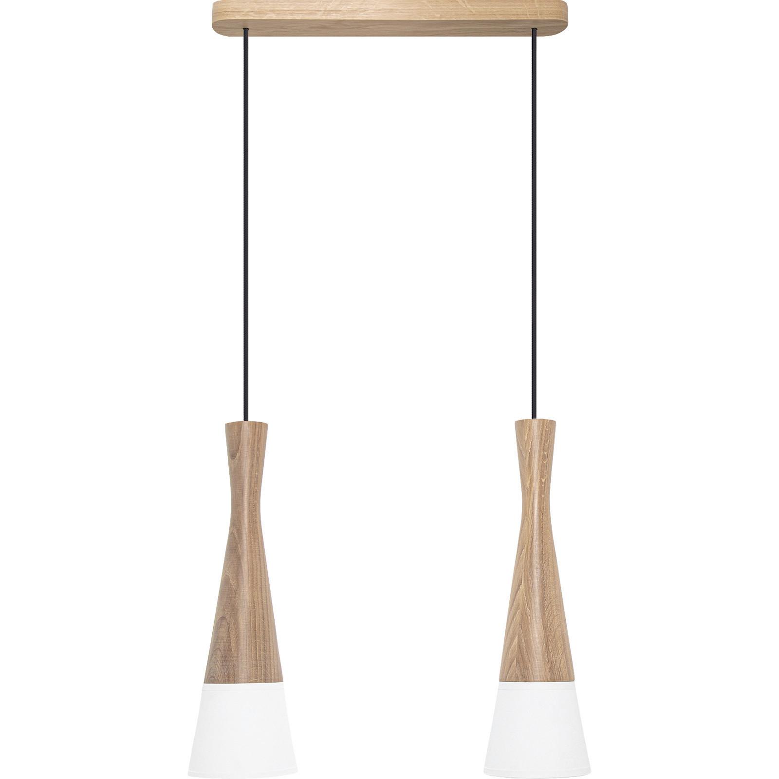 PENDELLEUCHTE 8511245 VEGAS2, 2-FL, EICHE - Eichefarben/Weiß, Natur, Holz/Textil (37/150cm)