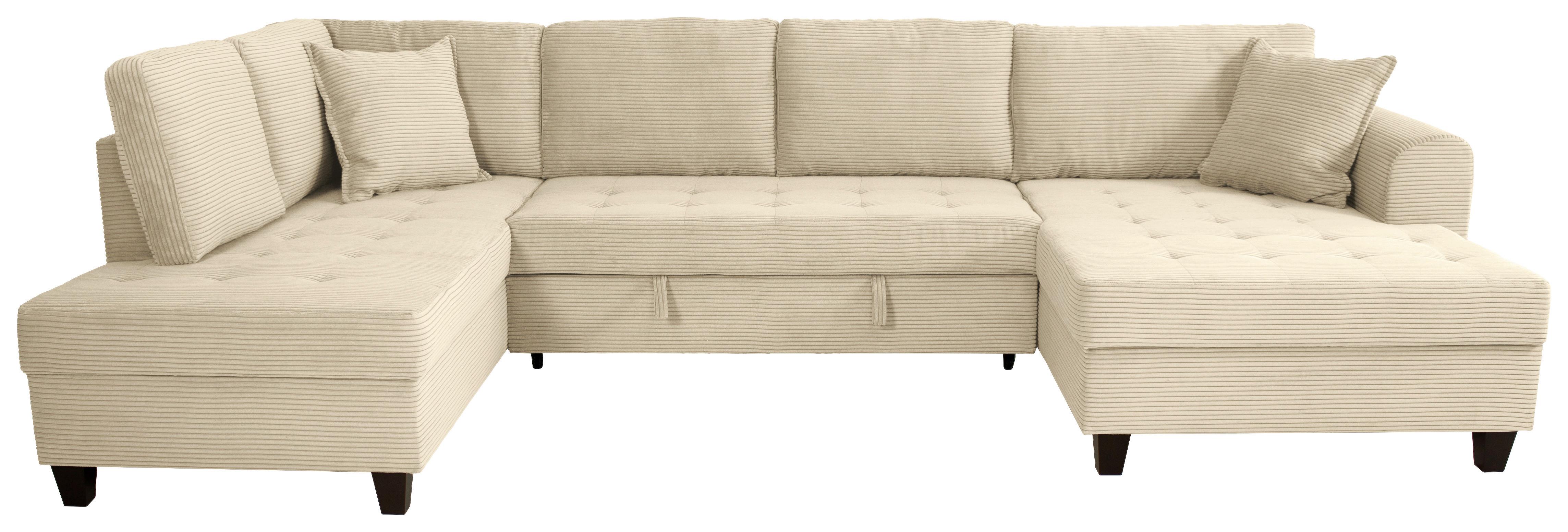 Wohnlandschaft Moritz Creme U-Form: 178x324x155 cm