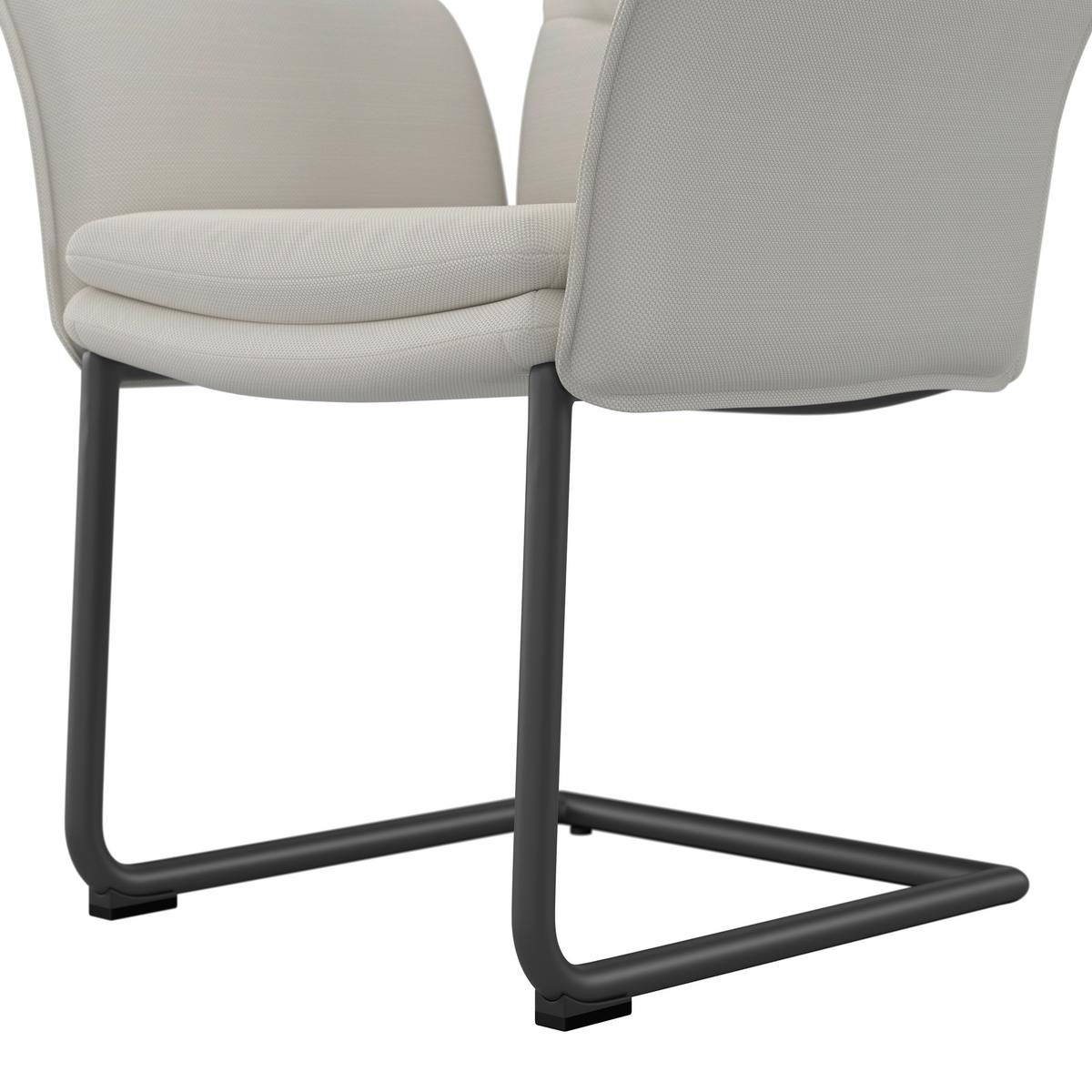 Židle s područkami TONIO, bílá - bílá/černá, Moderní, kov/dřevo (64/64/97cm) - Bessagi Home