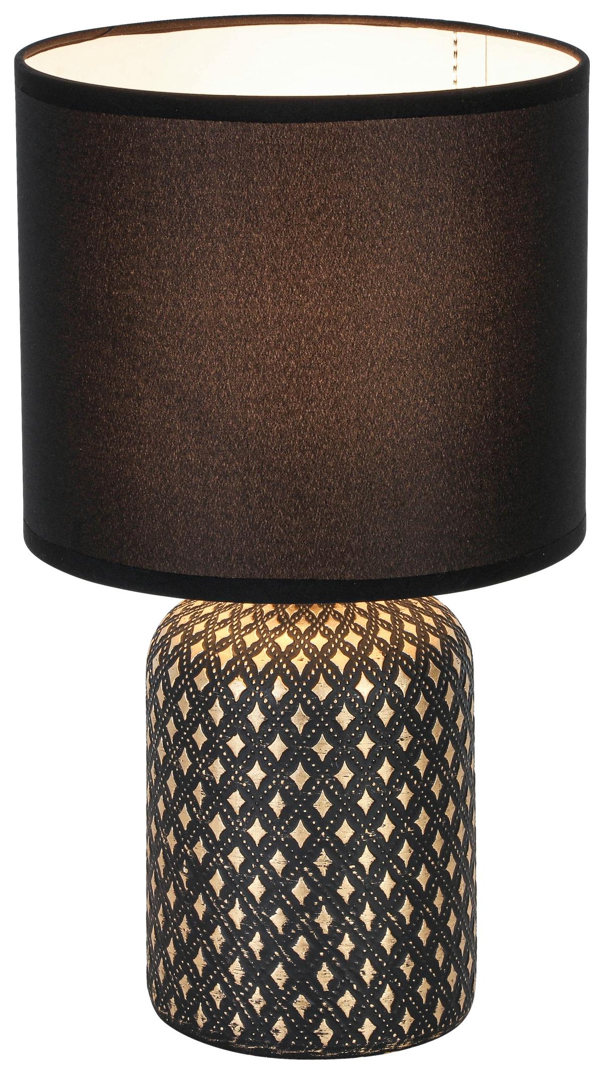 STOLNÁ LAMPA LIPZ - čierna/zlatá, Konventionell, kov/textil (18/31cm) - Mömax