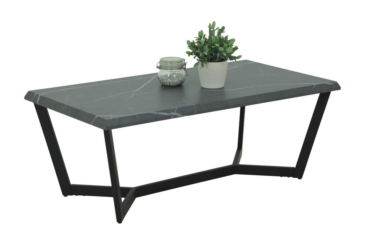 Couchtisch Roland Grau L: 110 Cm - Schwarz/Grau, Design, Holzwerkstoff/Metall (110/60/42cm) - Livetastic