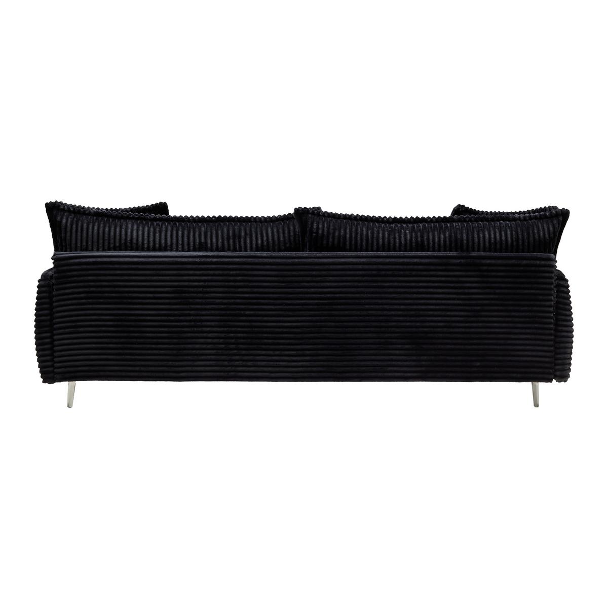 Velká pohovka KISS -TOP- - černá/barvy chromu, Moderní, kov/dřevo (241/90/117cm) - Mömax