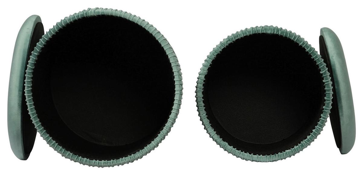 Hockerset Milas 100 2-Teilig Mintgrün D: 36/31,5 cm - Goldfarben/Mintgrün, KONVENTIONELL, Textil/Metall (31,5x38/36x44cm) - Kayoom