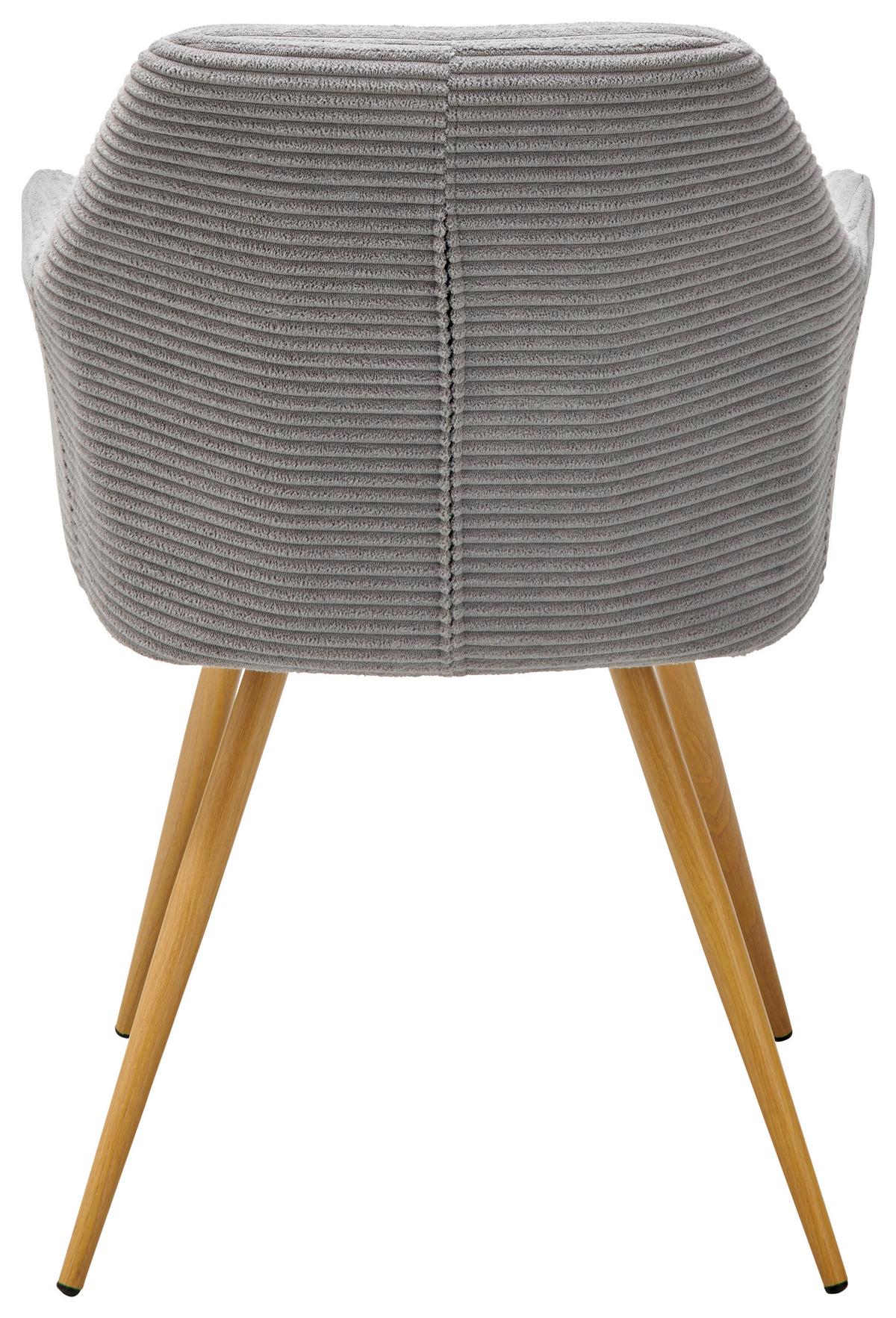 Armlehnstuhl Cardiff - Naturfarben/Grau, LIFESTYLE, Textil/Metall (57/83/62cm) - MID.YOU
