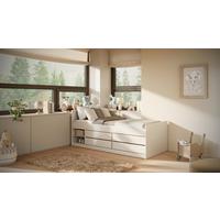Kinder-/Juniorbett Leon Weiß B: 90cm - Birkefarben/Weiß, MODERN, Holz/Holzwerkstoff (90/200cm) - MID.YOU