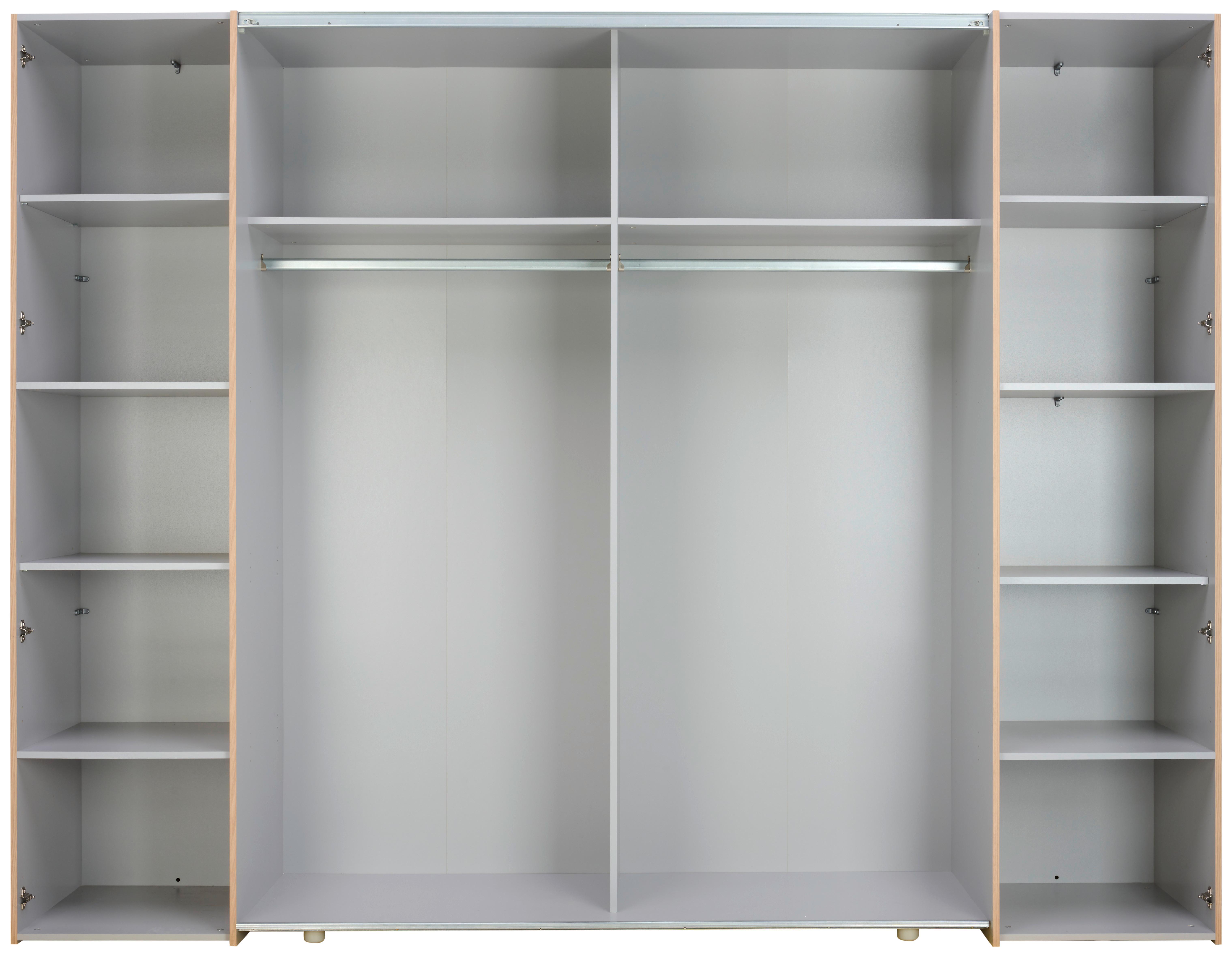 Drehtürenschrank 270cm Narago, Eichefarben/Dunkelgrau - Eichefarben/Dunkelgrau, MODERN, Holzwerkstoff/Kunststoff (270/210/61cm) - MID.YOU